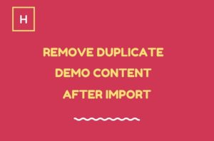 Remove Duplicate Demo Content After Import