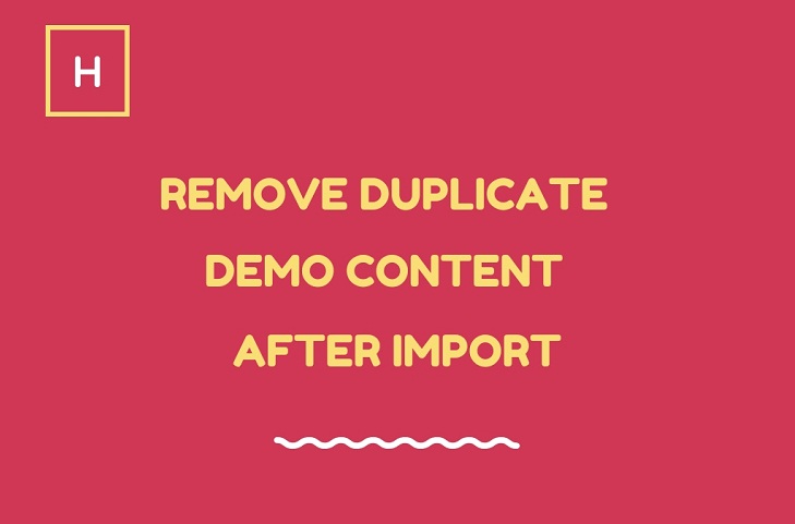 Remove Duplicate Demo Content After Import