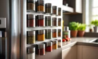 How to Organize Spice Collection Using Magnetic Containers on Fridge