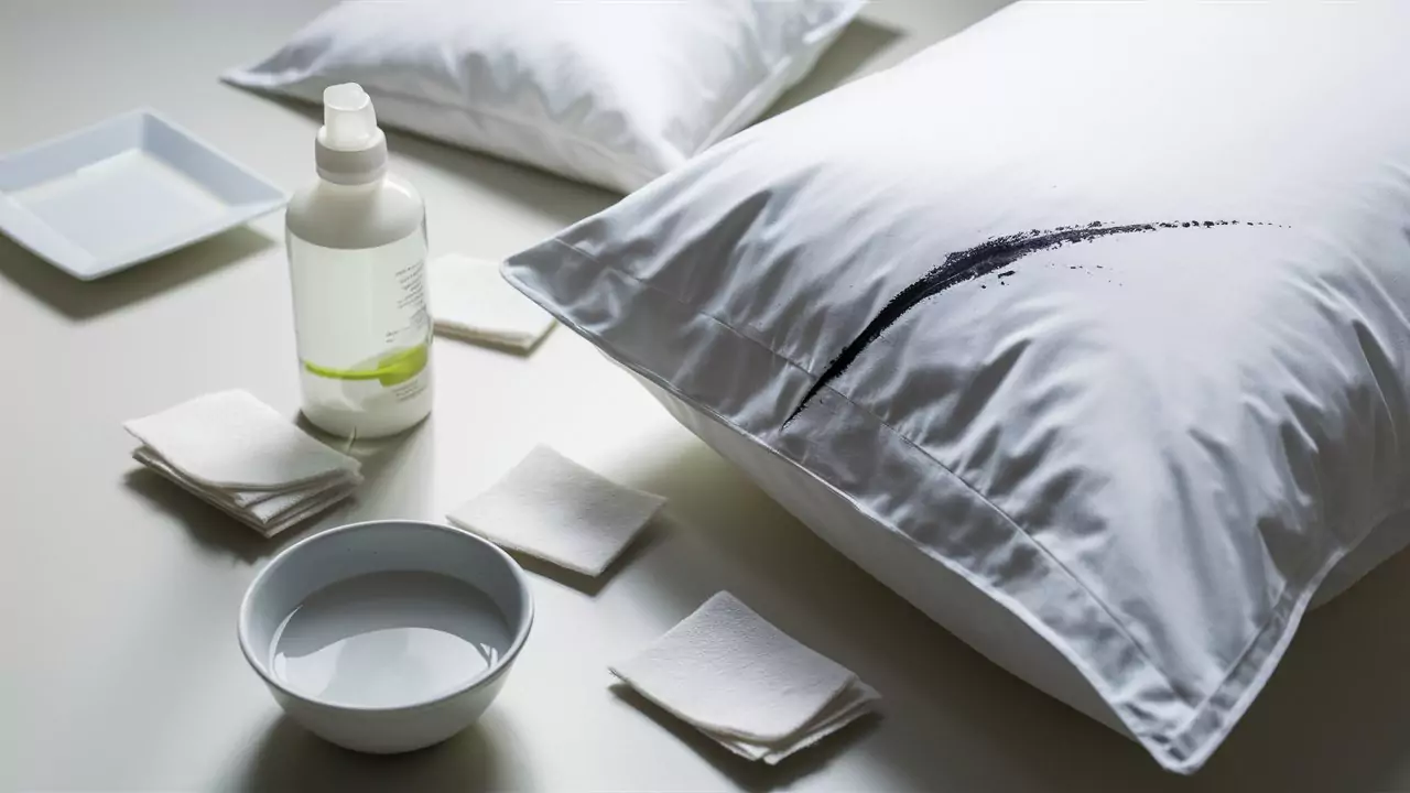 How to Remove Eyeliner Stains from White Hotel Pillowcase Fabric