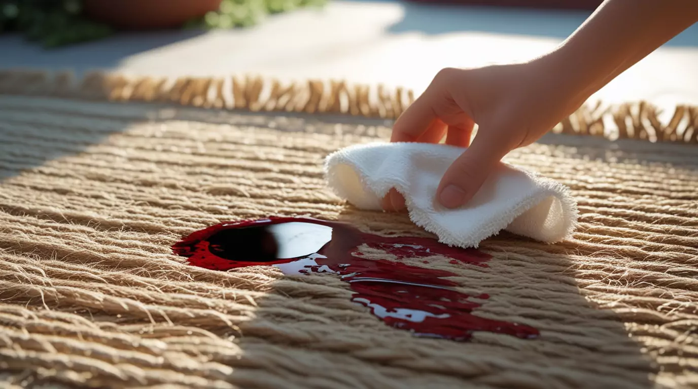 Remove Red Wine Stains from Natural Jute Outdoor Rug