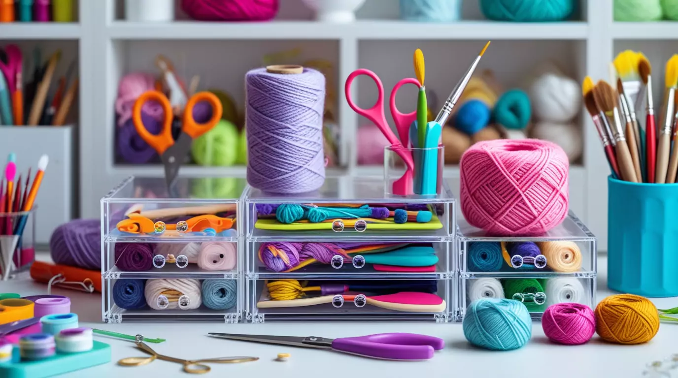 Organize Craft Supplies with Clear Acrylic Drawer Systems
