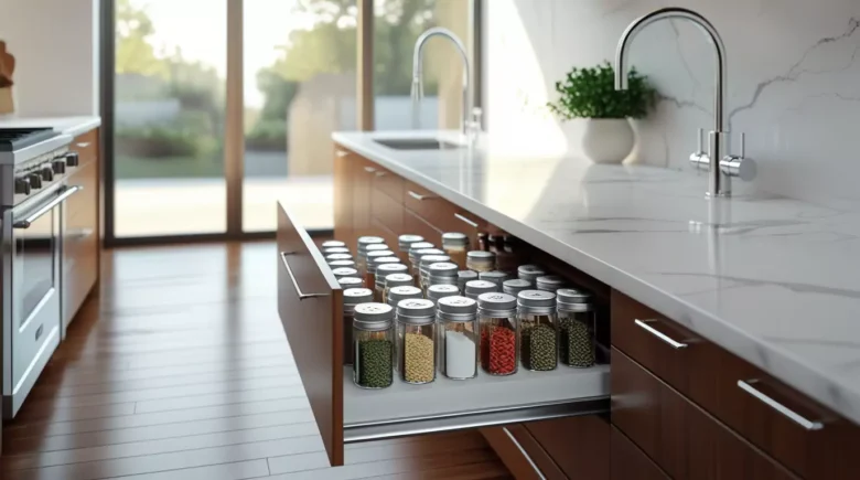 Organize Your Spice Collection with Pull-Out Drawer