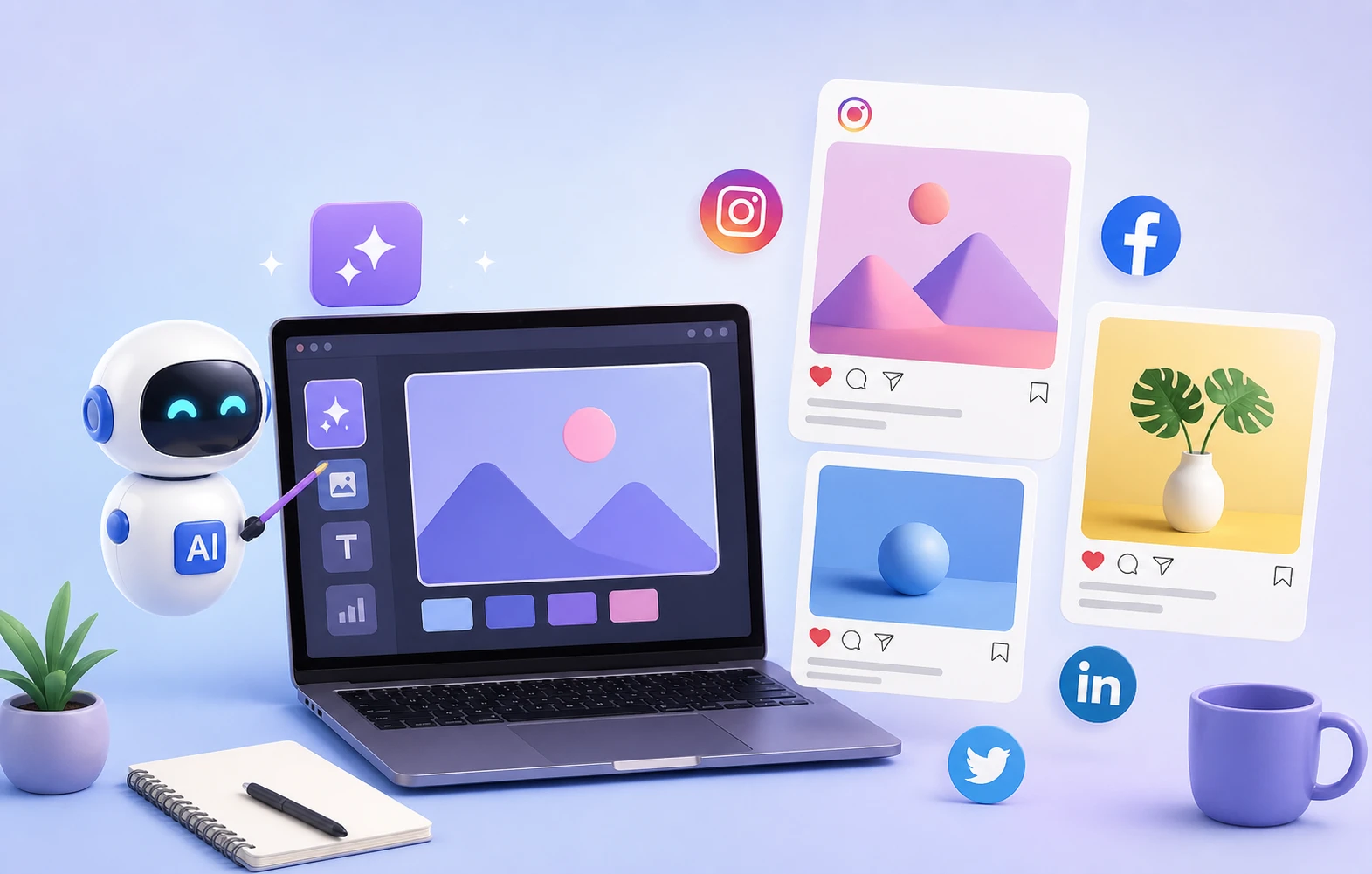 How to Create Social Media Posts Using AI Free